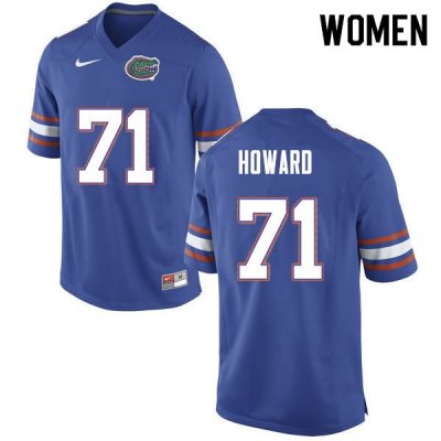 Women's Florida Gators #71 Chris Howard NCAA Nike Blue Authentic Stitched College Football Jersey ELP8262MT